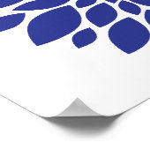  blauwe Blauwgroen Turquoise Flowers Floral Art Poster (Hoek)