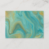 Blauwe, Blauwgroen, Turquoise Marble Art Visitekaartje (Achterkant)