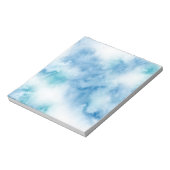 Blauwe Blauwgroen Waterverf Abstract Notitieblok (Linkerzijde)