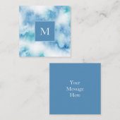 Blauwe Blauwgroen Waterverf Abstract Notitiekaartje (Voorkant / Achterkant)