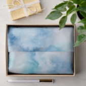 Blauwe Blauwgroen Waterverf Abstract Tissuepapier (Geschenk)