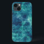 Blauwe Blauwgroen Waterverf Abstractie Case-Mate iPhone Case<br><div class="desc">Blauwe en blauwgroen waterverf ombre troebel bespikkeld abstract schilderij.</div>