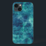 Blauwe Blauwgroen Waterverf Abstractie Case-Mate iPhone Case<br><div class="desc">Blauwe en blauwgroen waterverf ombre troebel bespikkeld abstract schilderij.</div>