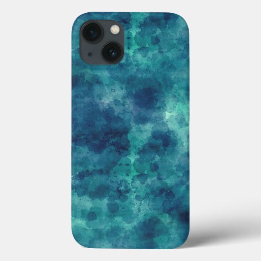 Blauwe Blauwgroen Waterverf Abstractie Case-Mate iPhone Case (Achterkant)