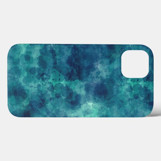 Blauwe Blauwgroen Waterverf Abstractie Case-Mate iPhone Case (Achterkant (horizontaal))