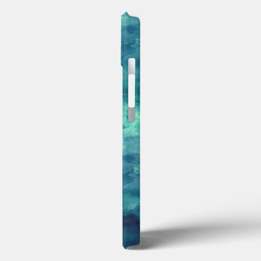 Blauwe Blauwgroen Waterverf Abstractie Case-Mate iPhone Case (Achterkant / Links)