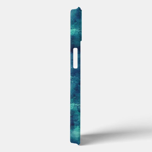 Blauwe Blauwgroen Waterverf Abstractie Case-Mate iPhone Case (Achterkant / Rechts)