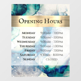 Blauwe Blauwgroen Waterverf die het Venster van Ur Raamsticker