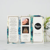 Blauwe Blauwgroen Waterverf Elegant Brochure (Staand voorkant)