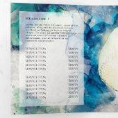 Blauwe Blauwgroen Waterverf Gold Foil drievoudige  Drieluik Kaart (Binnenzijde eerst)