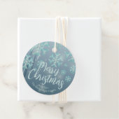 Blauwe Blauwgroen winter Wonderland Merry kerst Bedankjes Labels (In situ)