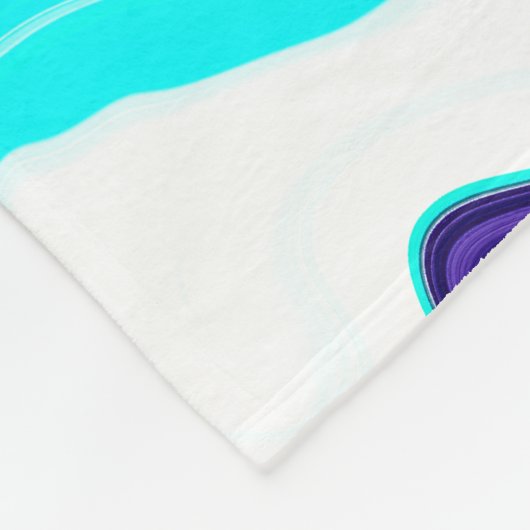 Blauwe, Blauwgroen, witte en goudmarmer Fleece Deken (Hoek)