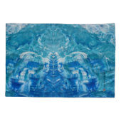 Blauwe Blauwgroen witte hoofdset Kussensloop (Achterkant-Links)