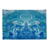 Blauwe Blauwgroen witte hoofdset Kussensloop (Achterkant-Rechts)