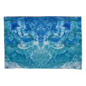 Blauwe Blauwgroen witte hoofdset Kussensloop (Voorkant-Links)