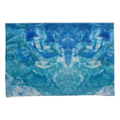 Blauwe Blauwgroen witte hoofdset Kussensloop (Voorkant-Rechts)