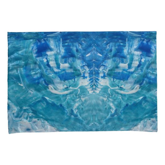 Blauwe Blauwgroen witte hoofdset Kussensloop (Voorkant-Rechts)