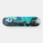 Blauwe, Blauwgroen, zwarte, lichtvochtige kunst Persoonlijk Skateboard (Horizontaal)