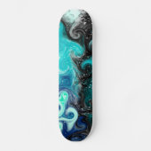 Blauwe, Blauwgroen, zwarte, lichtvochtige kunst Persoonlijk Skateboard (Voorkant)