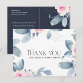 BLAUWE BLAUWVLOERING VOOR ELK JAAR JUBILEUM DANK U AANKONDIGINGSKAART (Voorkant / Achterkant)