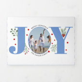 Blauwe blijdschap en kerstfeestfoto's drieluik wenskaart (Cover)