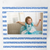 Blauwe blijdschap en kerstfeestfoto's drieluik wenskaart (Binnenzijde eerst)