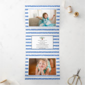 Blauwe blijdschap en kerstfeestfoto's drieluik wenskaart (Binnen)