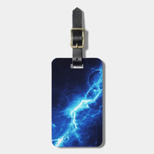 Blauwe bliksem bagagelabel (Voorkant verticaal)