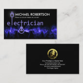 Blauwe bliksem-elektrodensignaal visitekaartje (Voorkant / Achterkant)