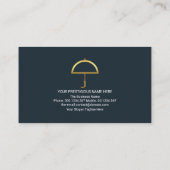 Blauwe bliksem Goud Umbrella Shelter Safety Visitekaartje (Achterkant)