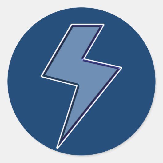 Blauwe Bliksem Ronde Sticker (Voorkant)