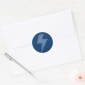 Blauwe Bliksem Ronde Sticker (Envelop)