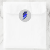 Blauwe bliksem Thunder Bolt Ronde Sticker (Tas)