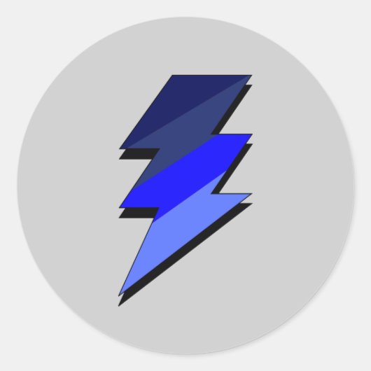 Blauwe bliksem Thunder Bolt Ronde Sticker (Voorkant)