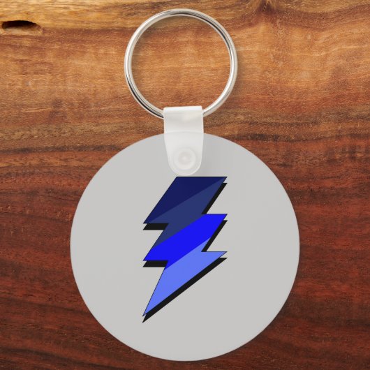 Blauwe bliksem Thunder Bolt Sleutelhanger (Voorkant)