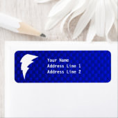 Blauwe bliksembolt etiket (Insitu)