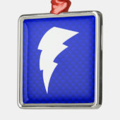 Blauwe bliksembolt metalen ornament (Links)