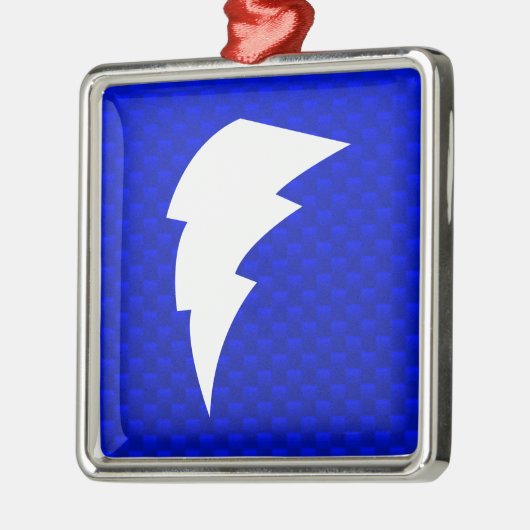Blauwe bliksembolt metalen ornament (Links)