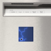 Blauwe bliksemfractal magneet (Insitu (Vaatwasser))