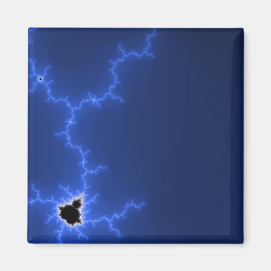 Blauwe bliksemfractal magneet (Voorkant)