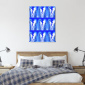 Blauwe bliksemkunst canvas afdruk (Insitu (Slaapkamer))