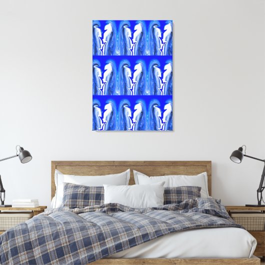 Blauwe bliksemkunst canvas afdruk (Insitu (Slaapkamer))