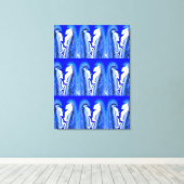 Blauwe bliksemkunst canvas afdruk (Insitu (Houten vloer))