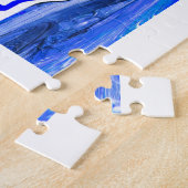 Blauwe bliksemschicht legpuzzel (Zijkant)