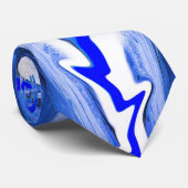 Blauwe bliksemschicht stropdas (Opgerold)