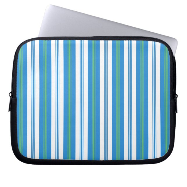 Blauwe blikstrip met neopreen laptophoes laptop sleeve (Voorkant)