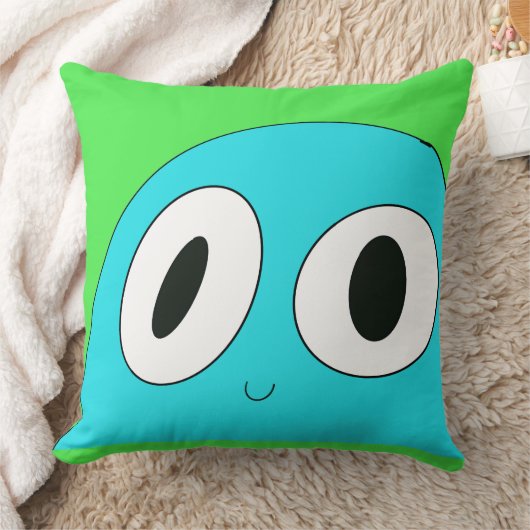 Blauwe blob Blauwe Achtergrond Funny Happy Kussen (Deken)