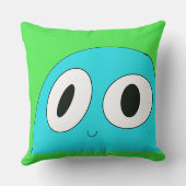 Blauwe blob Blauwe Achtergrond Funny Happy Kussen (Achterkant)