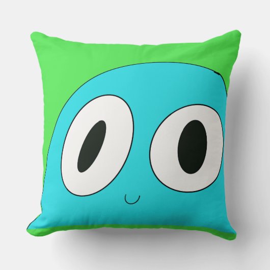 Blauwe blob Blauwe Achtergrond Funny Happy Kussen (Voorkant)