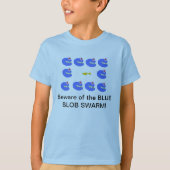 Blauwe Blob zwerm T-shirt (Voorkant)